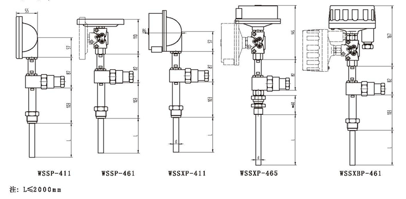 WSSX工業(yè)雙金屬溫度計(jì)（一體化型螺紋式）_http://m.gxyifafood.com_雙金屬溫度計(jì)_第3張
